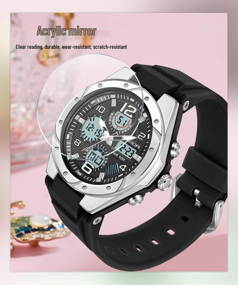 Sportovní svítivé vodotěsné multifunkční elektronické hodinky pro dospívající dívky