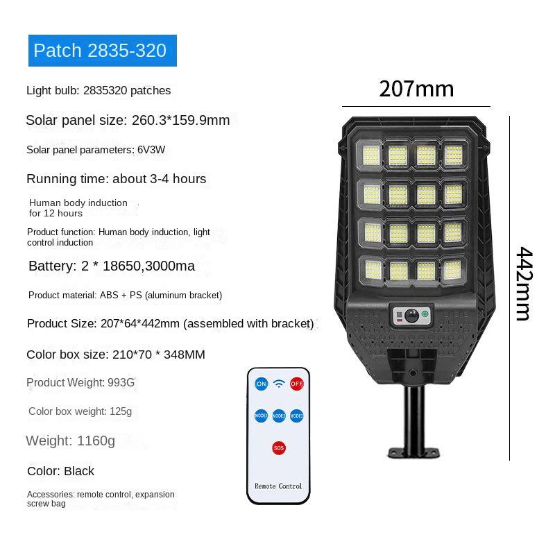 Outdoor garden light, LED rechargeable human body sensor light,wall lighting, super bright, integrated street light,solar energy