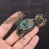 Copper Azurite Malachite Pendant Copper Wire Wrapped Pendant Natural Gemstone Jewelry Handmade Bird Pendant Gift For Her Copper Wire Jewelry