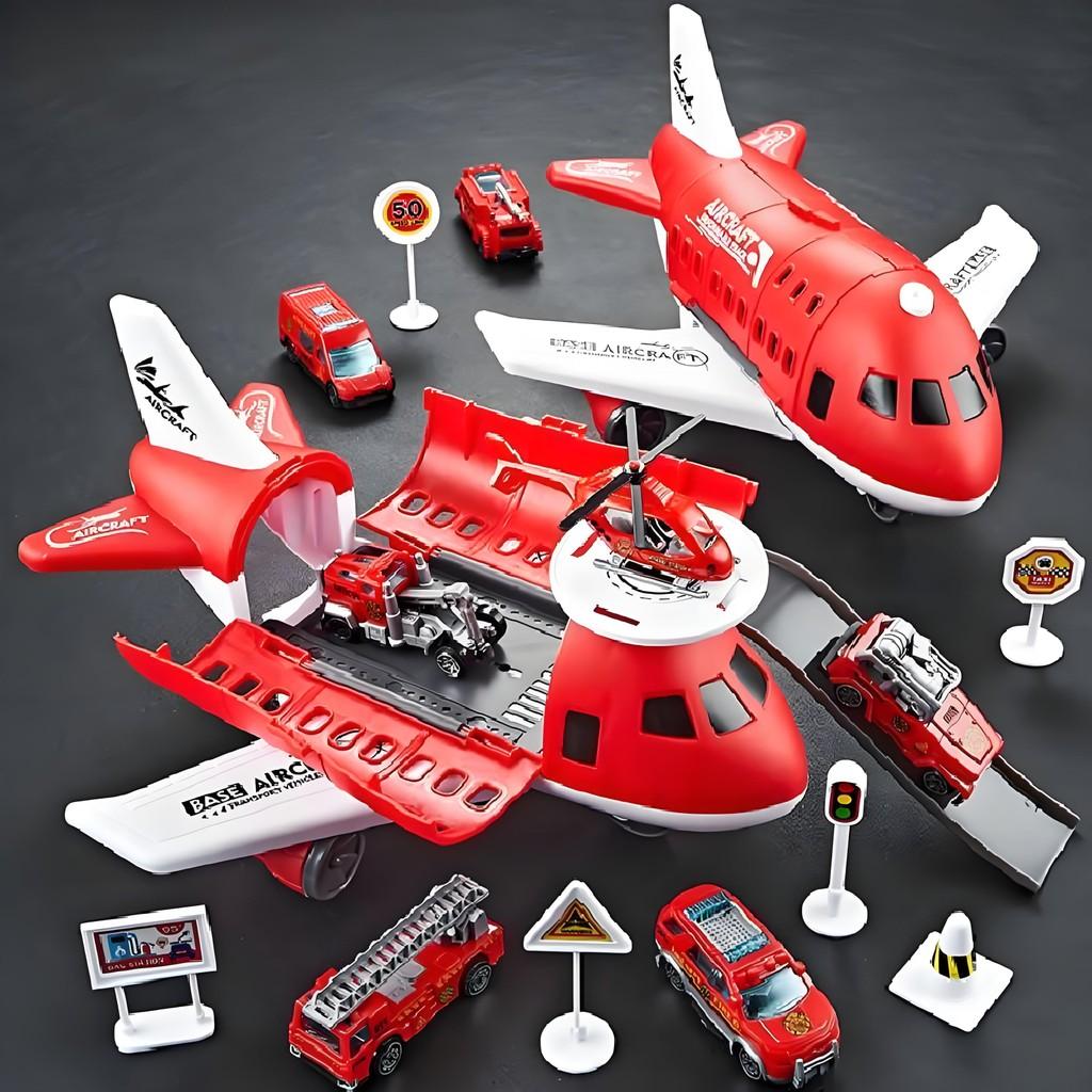 Big Toy Airplane Cars Vehicle Transport Passenger Simulate Plane Fire Gift Truck