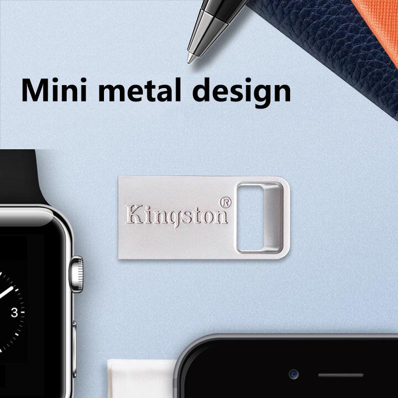 Kingston Stick Memorie Mini USB 3.2 128GB Metal Pendrive 64GB 256GB DTMC3G2 Unitate Flash USB Citire 200Mb/s U Disc Auto Argintiu Ultra-Mic