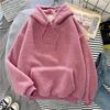 Official picture hooded fleece thickened lamb fleece furry sweater female students autumn and winter warm coat hair