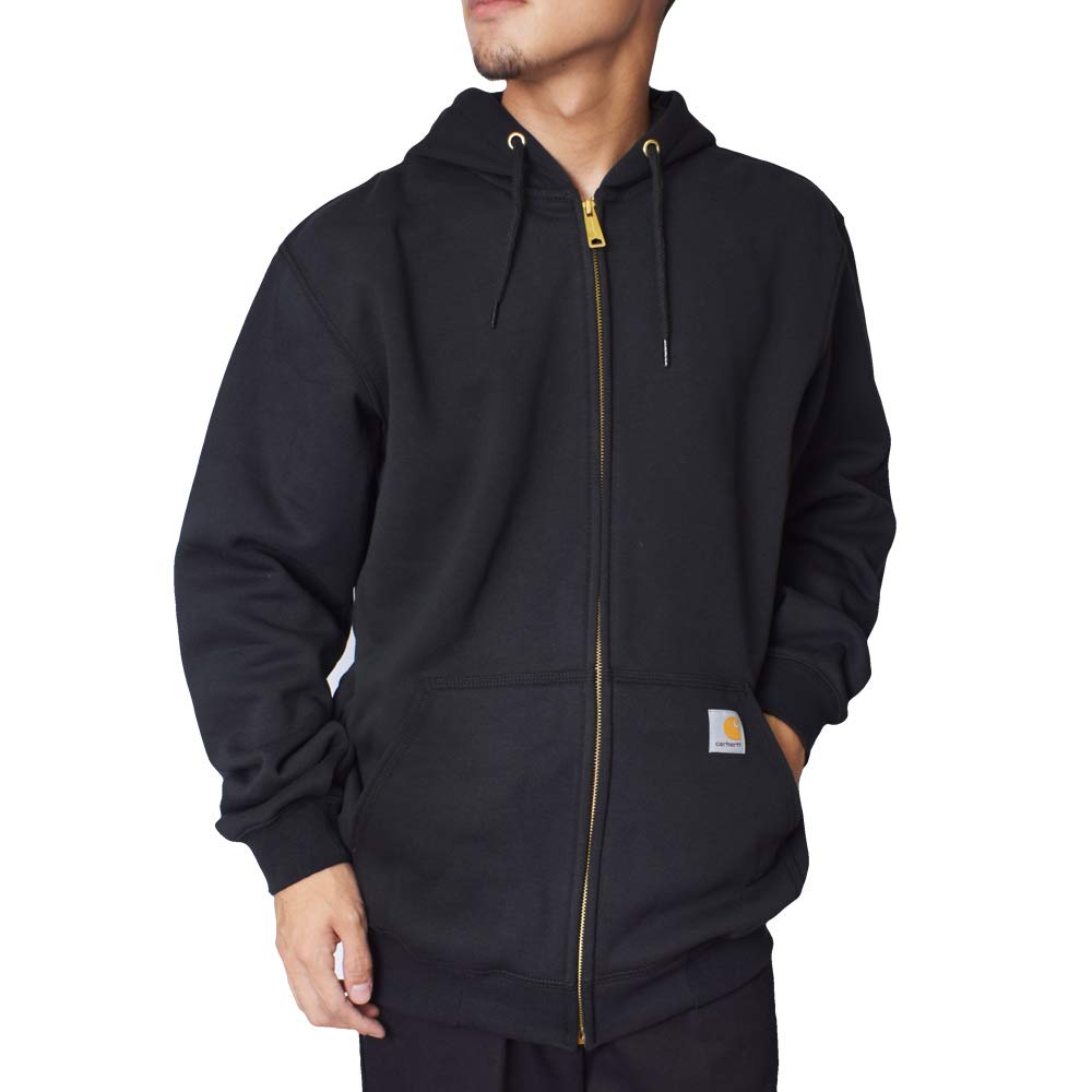 Толстовка средней плотности с капюшоном на молнии размер L Carhartt Свитшот На флисовой подкладке Пот Мужская K122 Черный Бу чёрный 10970₽