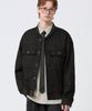 Trillion Two-Pocket Button Suede Bomber Jacket_Black