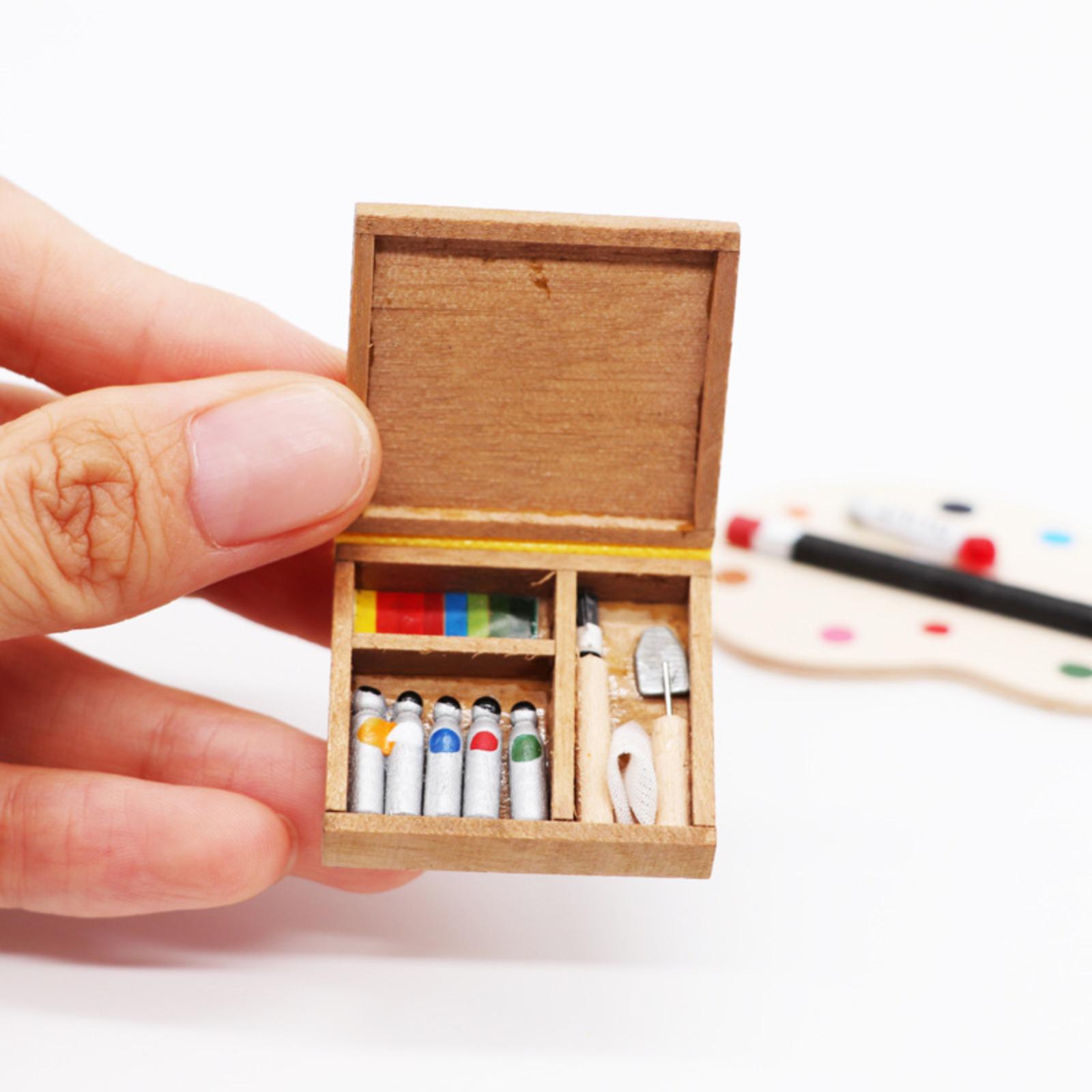 

Dollhouse Furniture Accessories Miniature Watercolor Box Simulation Painting Box One Size
