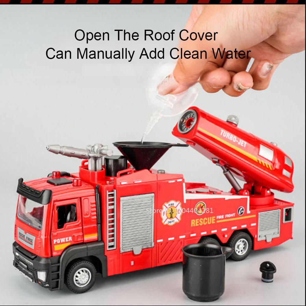 1:32 Fire Engine Model Toy City Sanitation Sweeper Diecast Metal Truck Doors Opened Sound Light Miniature Vehice Children's Toys