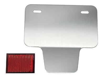 Cf Posh 204045 License Plate Holder, Small Angle, For 50 - 125 Cc, Includes Reflector, Silver