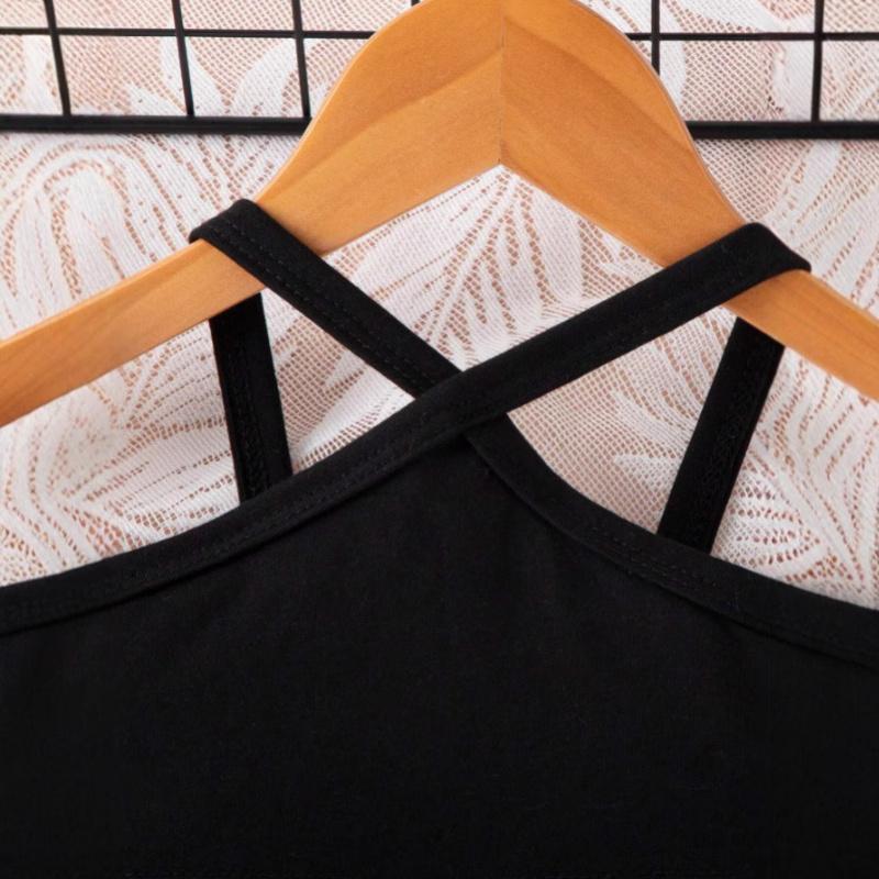 Summer Hot-Selling New Girls' Outfit Set: Short Camisole + Denim Long Pants + Waist Bag Three-Piece Set