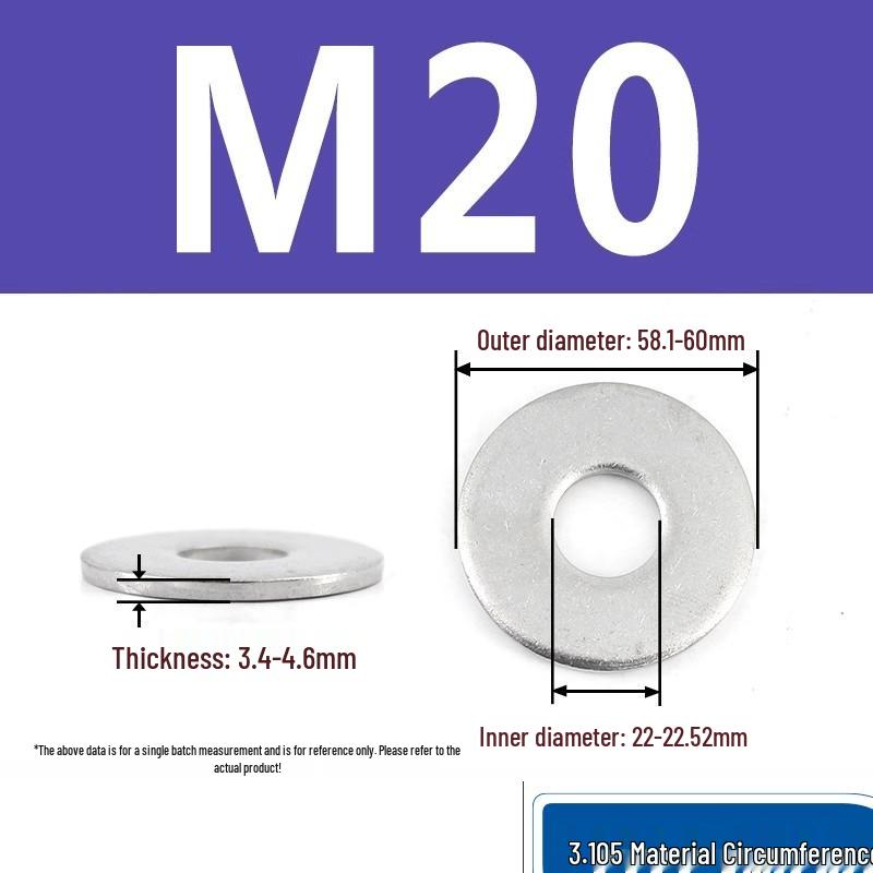 2520/310S Heat-Resistant Stainless Steel Wide Flat Washer Spacer M5-M30