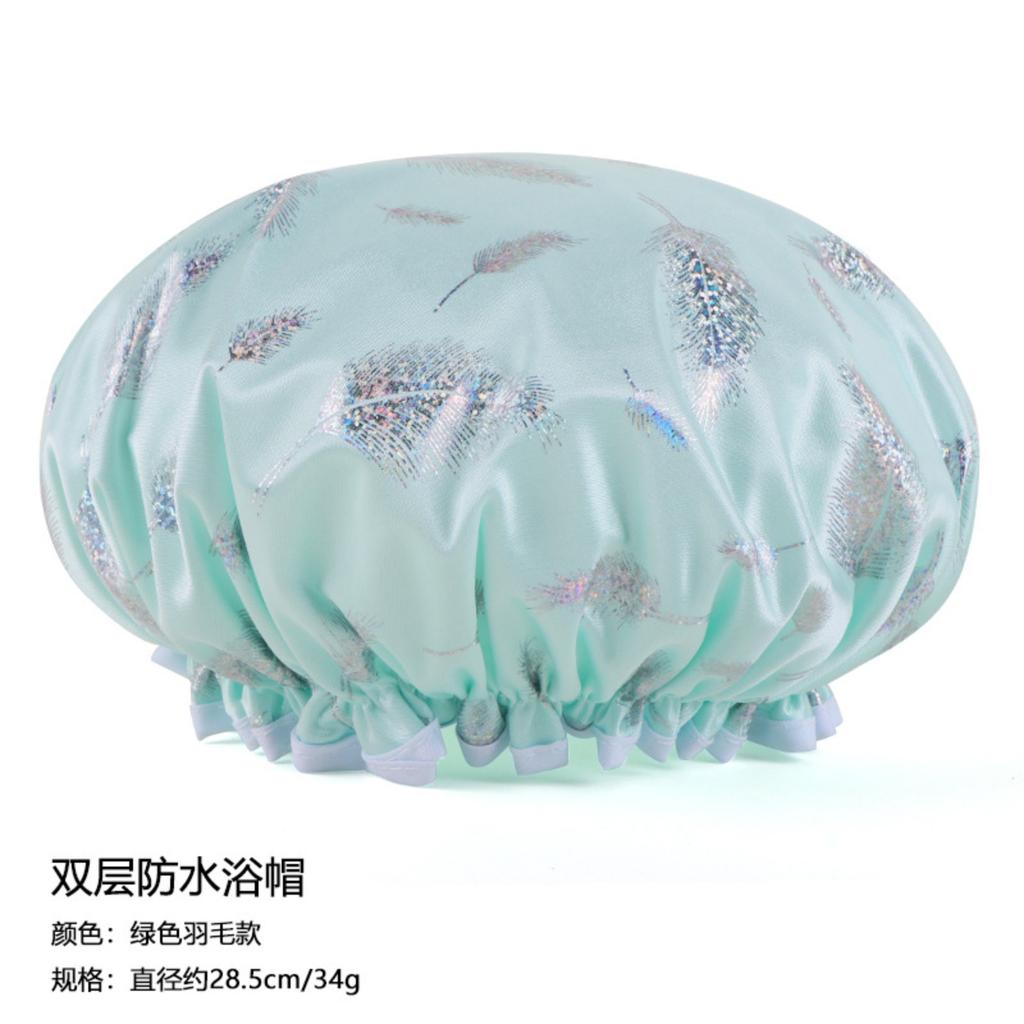 Doppellagige Duschhaube Bedruckte Duschhaube Damen Wasserdicht