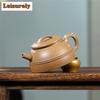 160ml Yixing Purple Clay Teapots Handmade Double Line Pot Raw Ore Section Mud Tea Maker Kettle With Strainer Zisha Tea Set Craft