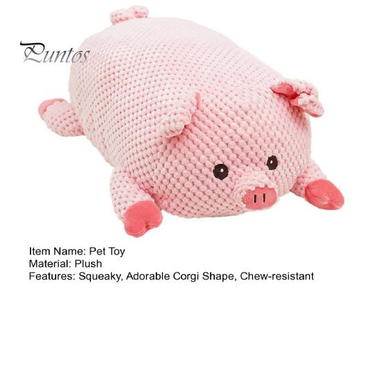 Corgi Dog Toy Plush Squeaky Soft Chew Interactive Stuffed Animal for Dogs Puppy Teething Small to Large Boredom Anxiety Relief