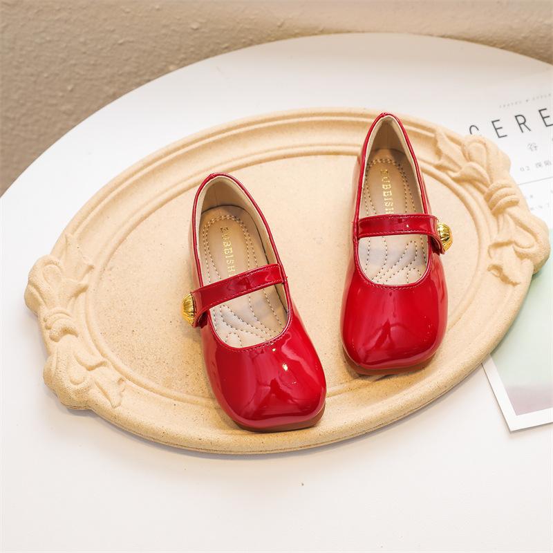 

Модные детские туфли принцессы, осенние новые детские туфли на плоской подошве, противоскользящие, универсальные 24insole16cm красный