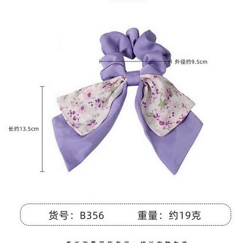 Korea Blumen Schleife Scrunchies für Frauen Satin Langes Band Pferdeschwanz Schal Mädchen Haargummis Druck Elastische Haarbänder Accessoires