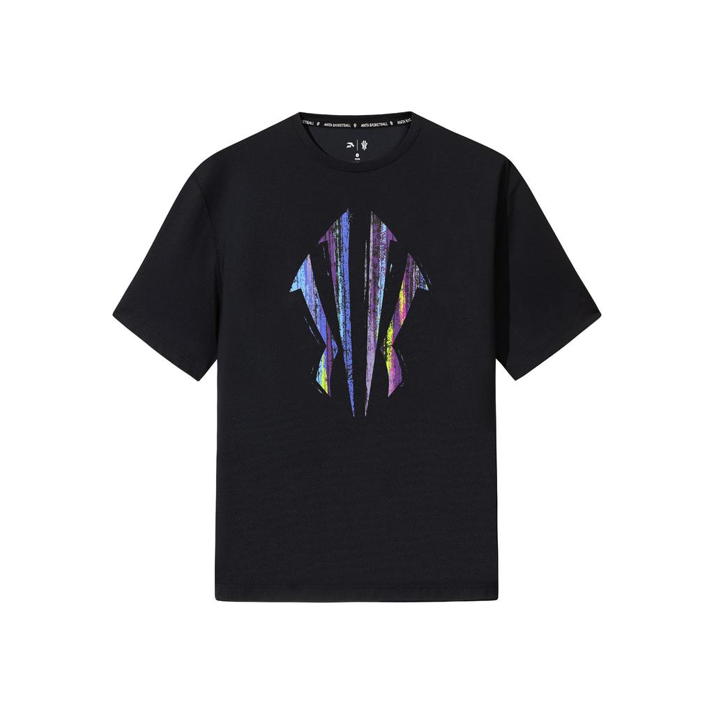 Anta Kyrie Series Basketball Splatter Style Classic Simple Comfortable Casual Round Neck Pullover Loose Short Sleeve T-Shirt Unisex Tops 172621109-4