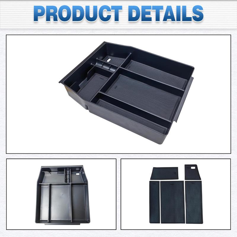 Center Console Organizer Armrest Storage Box with Mat For Ford F-150 (Full Console with Bucket Seats ONLY) 2024