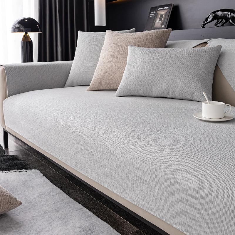 Chenille Sofakissen Vier Jahreszeiten Universal Rutschfestes Kissen Schlicht Modern Wohnzimmer Grau Sofaüberwurf Bezugstuch