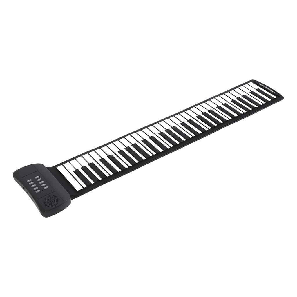 61 Keys Roll Up Piano Portable 16 Tones 6 Demo Songs Support Headphone Sound Output Electronic Hand