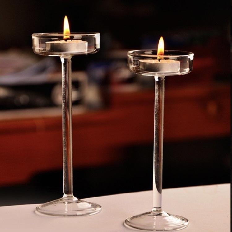 Votive Candle Holder Glass Clear Tealight Candle Stand Elegant Long Stem Candlestick Table Centerpiece Wedding Decors