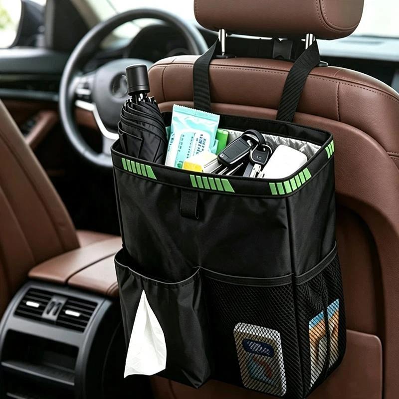 Waterproof Car Trash Can Foldable Large Capacity Hanging Car Trash Bin Rubbish Container Waste Organizer For Car Accessories