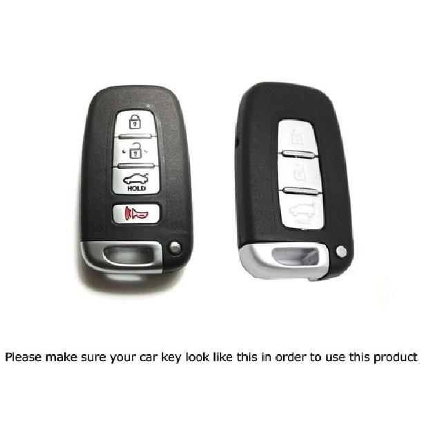 Black Carbon Fiber Pattern Smart Key Holder For Hyundai Veloster Kia Optima K5….