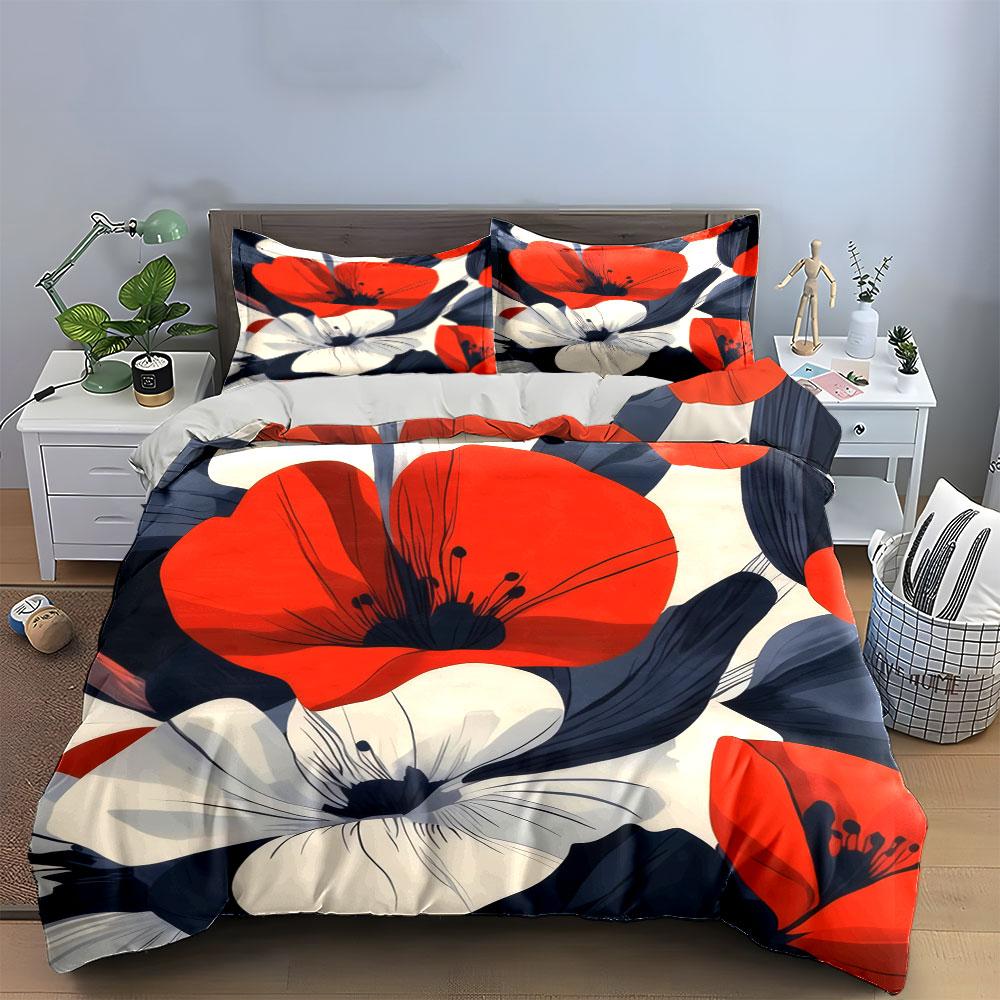 Elegant Floral Three-Piece Set For Decor Kid'S And Adults' Bedroom Decor, Exquisite Three-Piece Bedding Set Gift
