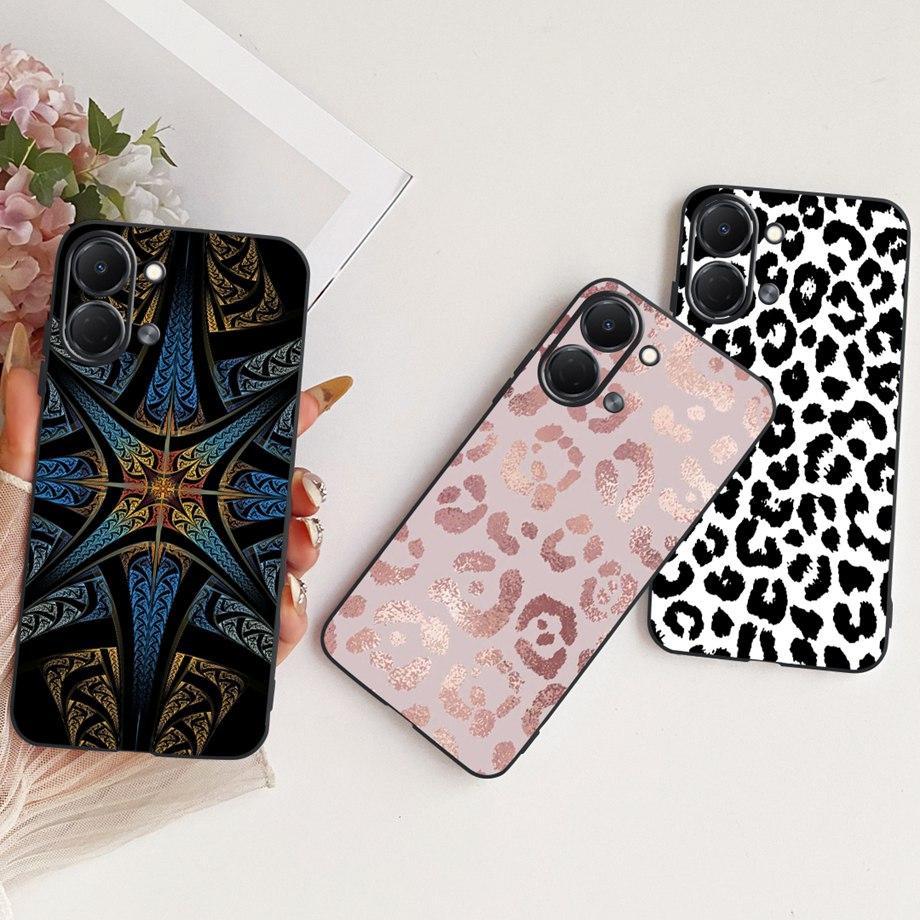 For Tecno Spark GO 3 KN3 Phone Case Soft Matte Silicone Cover Butterfly Dragon Cat Floral Design Bumper On Saprkgo GO3 Fundas