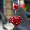 Heart Navel Piercing Jewel - Red Crystal Heart Crystal Ball - Surgical Steel - Length 10mm