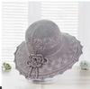 2025 Women's Korean Style Lace Dome Wide Brim Sun Hat - Summer Beach Knitted Sun Protection