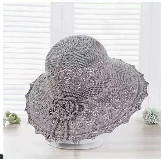 2025 Women's Korean Style Lace Dome Wide Brim Sun Hat - Summer Beach Knitted Sun Protection