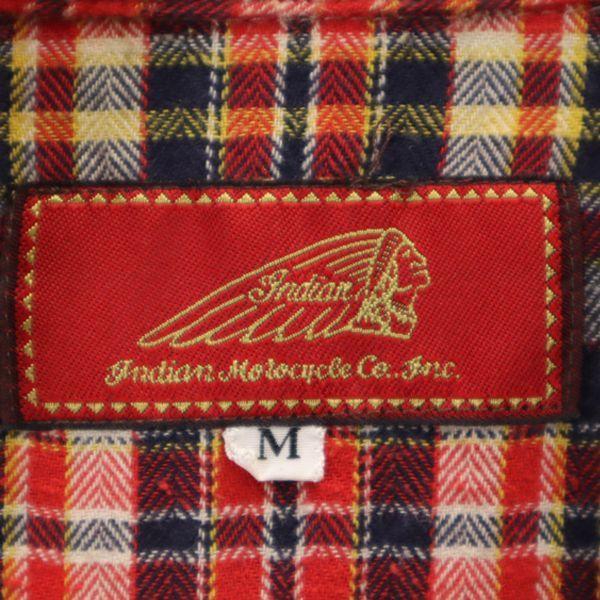 Indian Motorcycle Клетчатая рубашка в западном стиле с длинным рукавом M Мужская Б/У