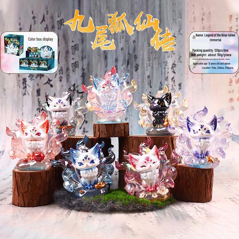 New Little Fox Spirit Luminous Ornament Doll - Ancient Style Trendy Desktop Gift