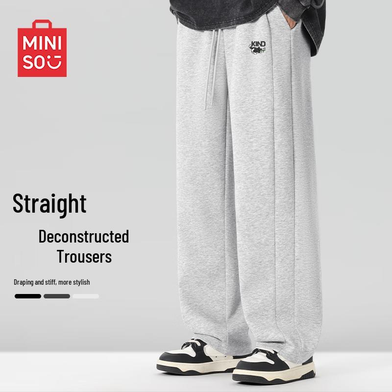 MINISO Men's Heavyweight Cartoon Straight-Leg Casual Pants