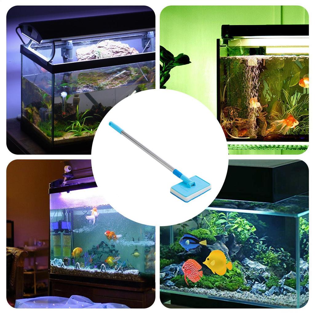 Fish Tank Cleaning Brush Retractable  Long Handle Cleaning tools  Algae Removal  Aquarium Fish Tank Glass Plant Cleaning  Brush