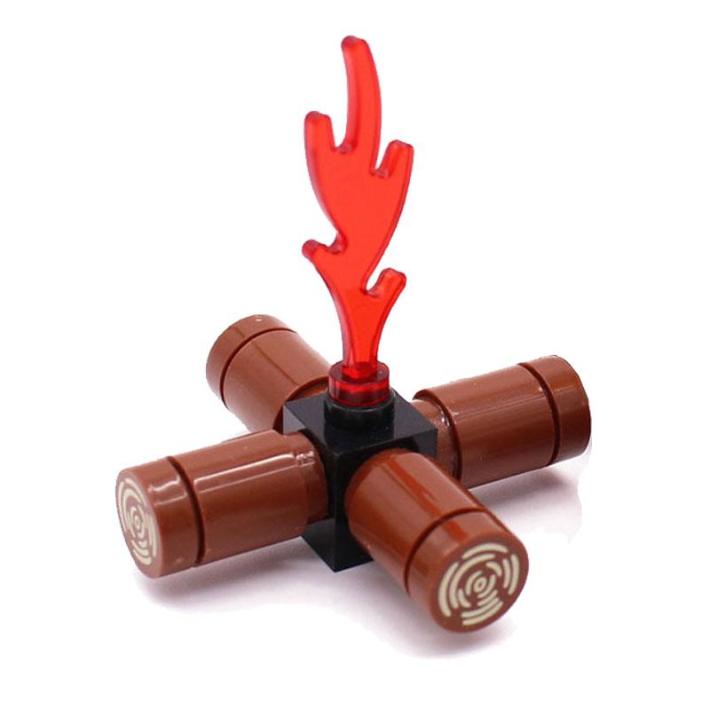 MOC Building Block Liquid Blood  Pool Milk Ice Cube Snowflakes Flame Candles Fire Campfire Accessories DIY Toy Model Bricks A041