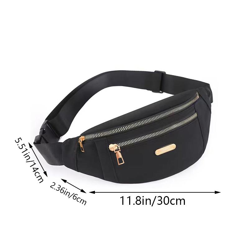 Men's and Women's Casual Waist Bag, Crossbody Bag, Durable and Versatile Frt-Clasp Shoulder Bag