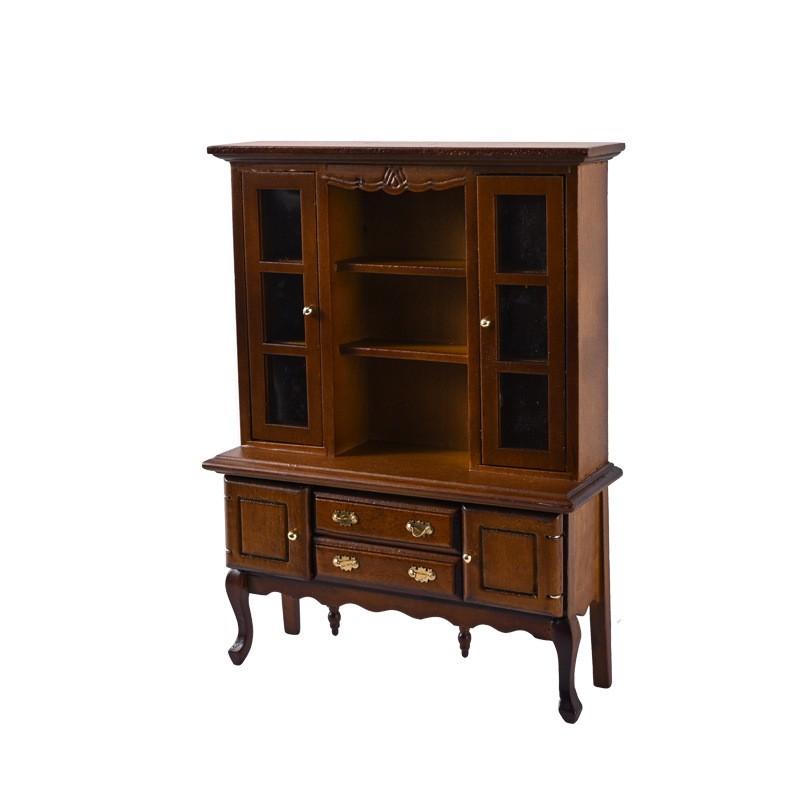 1:12 Scale Miniature Wooden Cabinet Dollhouse Decor Handcrafted Birch Wood Furniture Accessory In Classic American Style