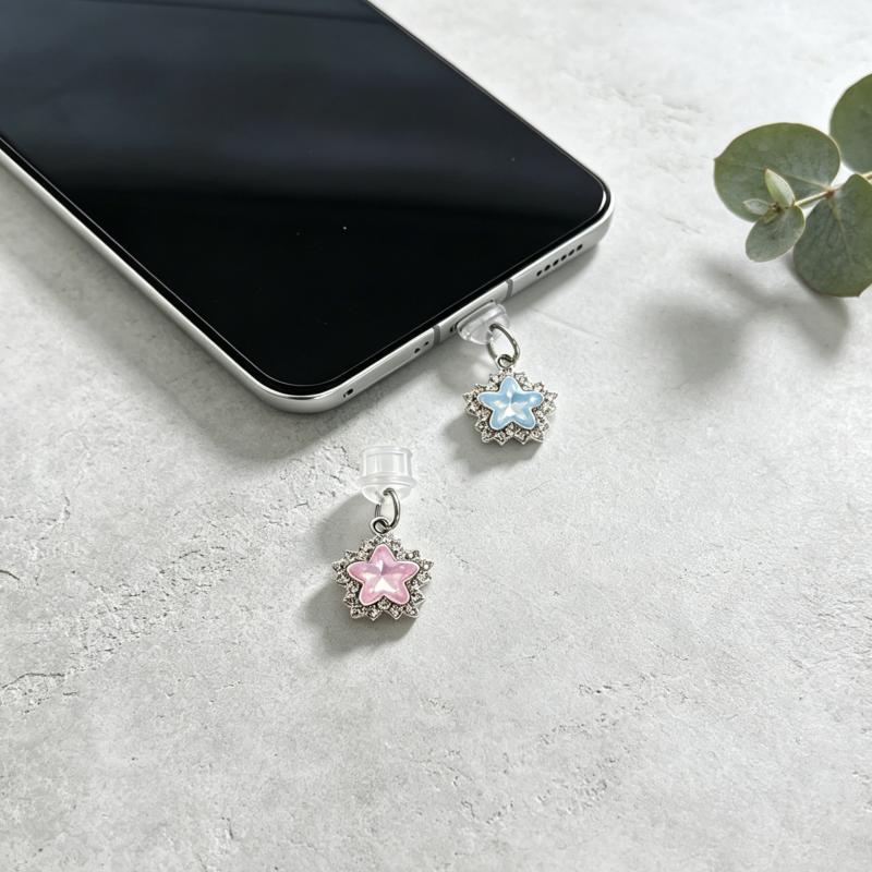 1 Piece of Diamond-Encrusted Star-Shaped Phone Dust Plug, Dreamy Design Charging Port Dust Protection Plug, Universal for Iphone/Android Phones