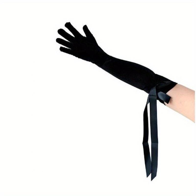 Mary Long opera party gloves 1920s 20s with bows gloves чёрный