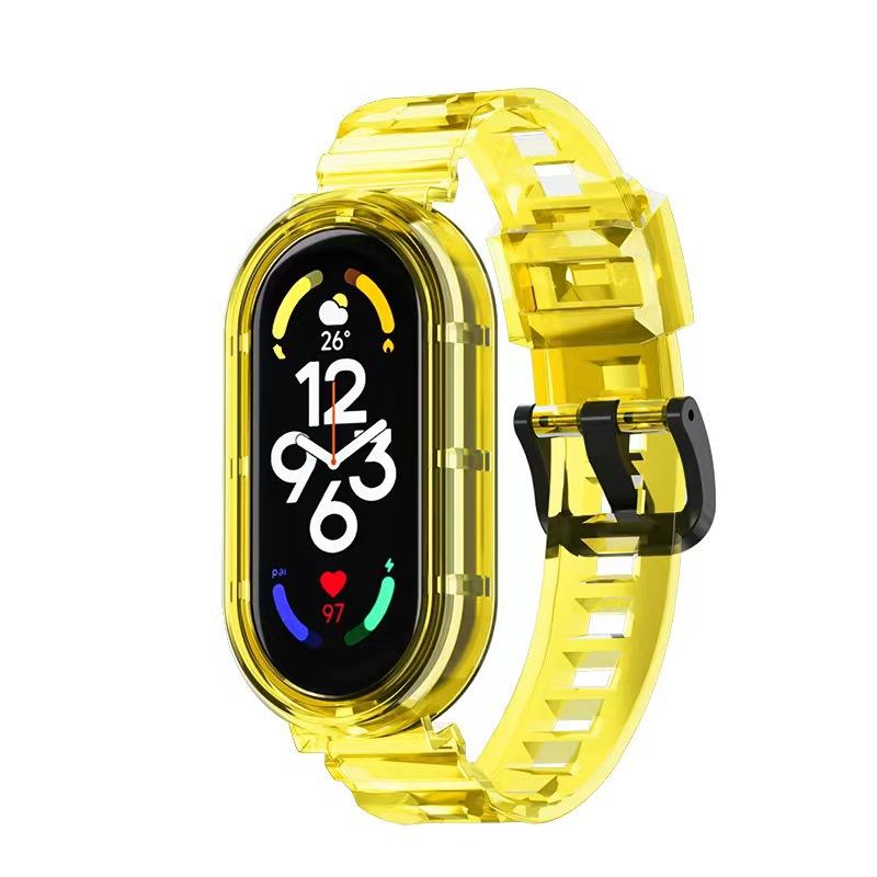 Custodia trasparente in TPU+laccetto per Xiaomi Mi Band 10 9 8 Morbido Sportivo Anti-sudore cinturino braccialetto Accessori Xiaomi smart band 9 8 10