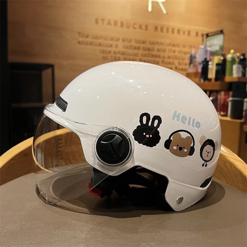 Electric Car Helmet Cartoon Simple Women's Motorcycle Helmet Sun Protection