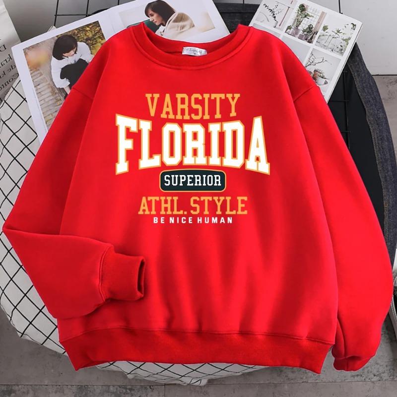 Trend Casual Man Pullover Florida Superior Athl Style Print Hoody Warm Drop Sleeves Crewneck Soft Female Streetwear Pullovers & Long Sleeves Men’s