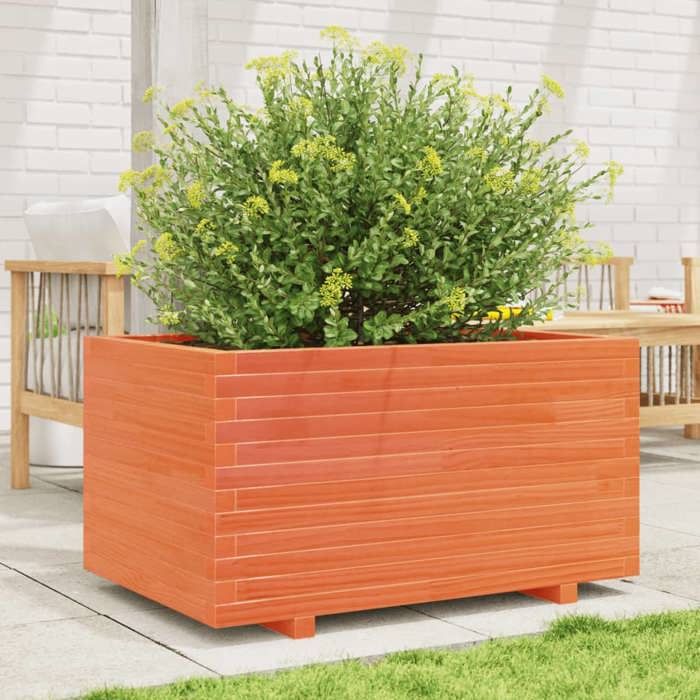 VidaXL Planter Wax Brown 90x60x49.5 Cm Solid Pine Wood, Outdoor Planter, Flower Box, Tomato Planter, 3282566