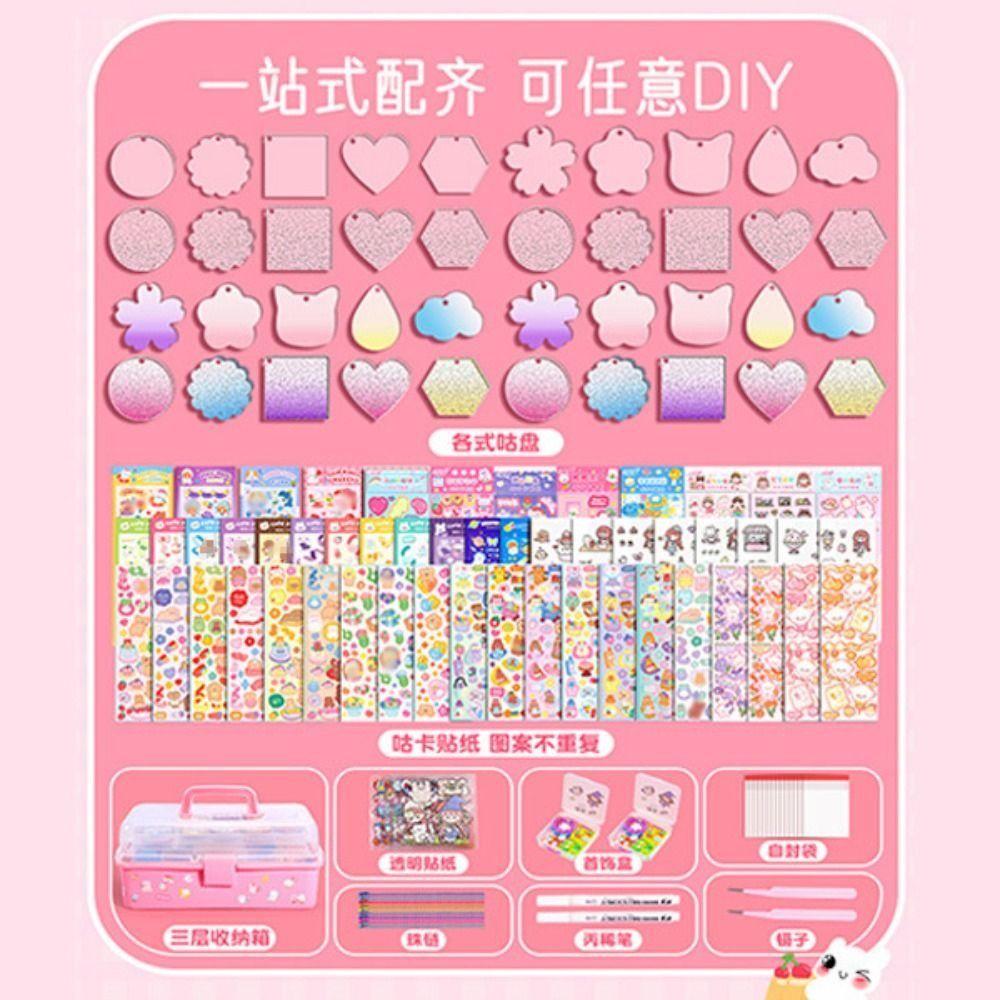 Komplettes Set Guka Sticker Set DIY Schlüsselanhänger Herstellungskit DIY Schlüsselring DIY Handbuch Material Sticker