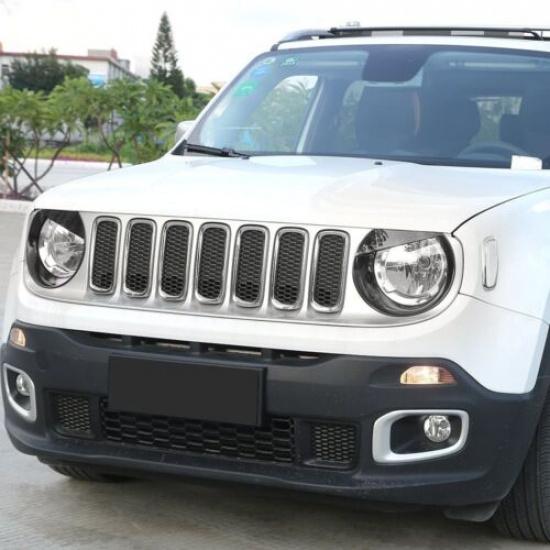 Eyes ABS Headlight Trim Head Light Bezel Lamp Cover for Jeep Renegade