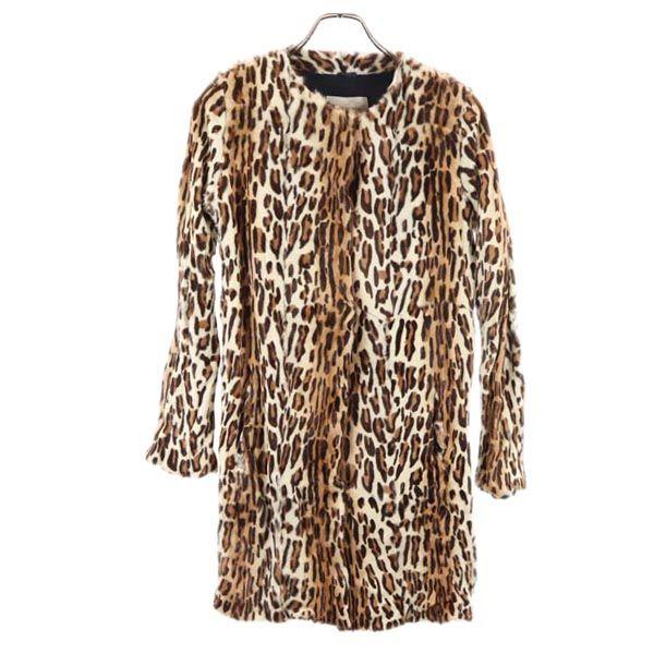 

Yves Salomon Leopard Long sleeve No color fake Fur coat 36 Brown Women Used