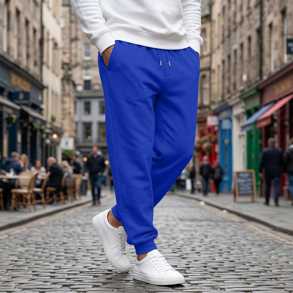 Casual joggingbroek voor heren met elastische tailleband en taps toelopende pijp voor sportkleding