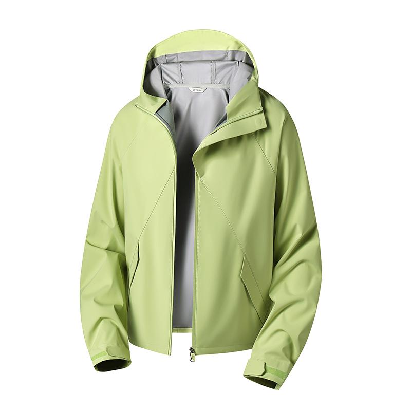 Unisex Hooded Windproof Dupont Teflon Jacket - Spring/Autumn, Waterproof & Breathable. L зеленый лайм