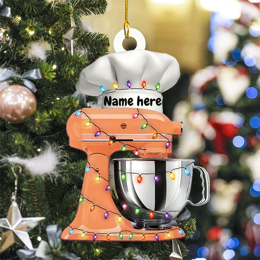 1pcs Christmas Pendant Creative Kitchen Mixer Decoration Christmas Tree Hanging Ornaments Funny Cartoon Family Home Decoration