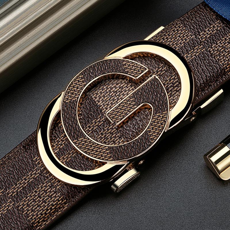Men's Belt  Automatic Buckle Genuine Leather Belt  Young Men's Versatile High End Fashion Belt  Men